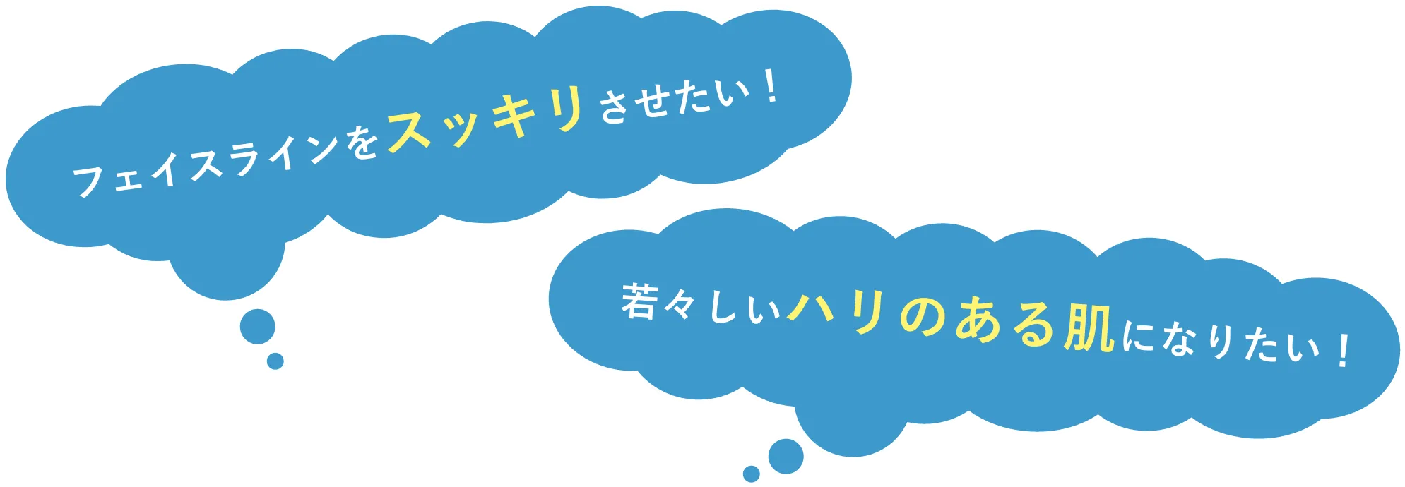 フェイスラインをスッキリさせたい！、若々しいハリのある肌になりたい！